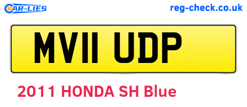 MV11UDP are the vehicle registration plates.