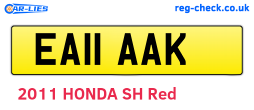 EA11AAK are the vehicle registration plates.
