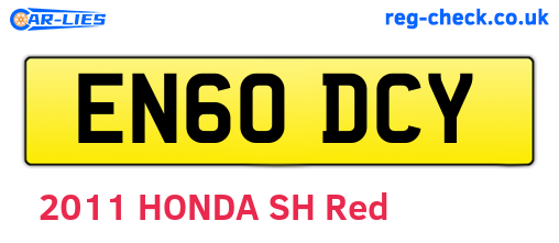 EN60DCY are the vehicle registration plates.