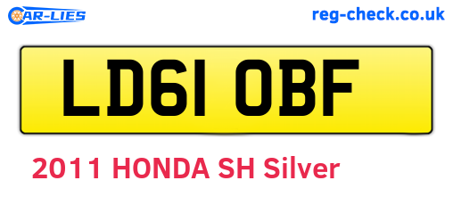 LD61OBF are the vehicle registration plates.
