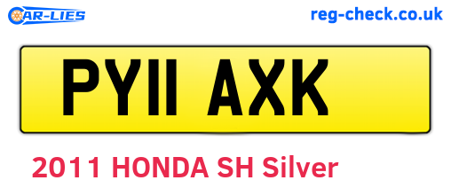PY11AXK are the vehicle registration plates.