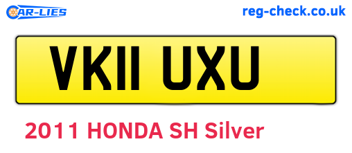 VK11UXU are the vehicle registration plates.