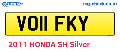 VO11FKY are the vehicle registration plates.