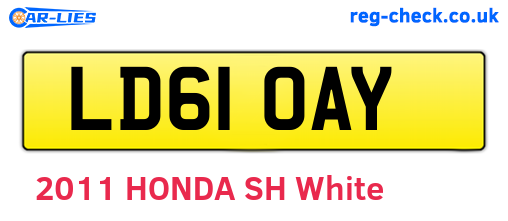 LD61OAY are the vehicle registration plates.