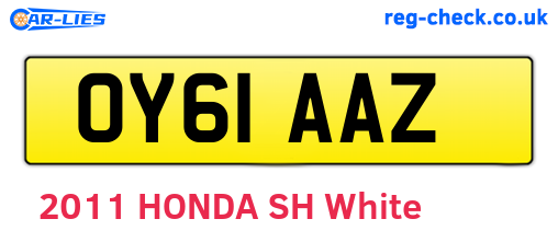 OY61AAZ are the vehicle registration plates.
