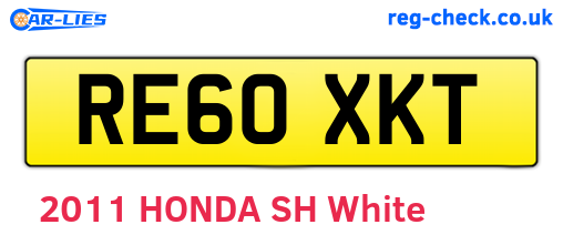 RE60XKT are the vehicle registration plates.