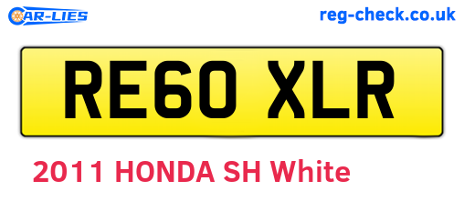 RE60XLR are the vehicle registration plates.