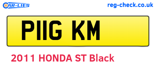 P11GKM are the vehicle registration plates.