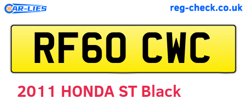 RF60CWC are the vehicle registration plates.