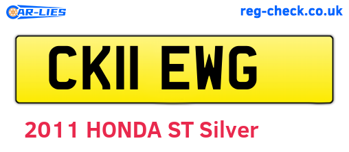 CK11EWG are the vehicle registration plates.