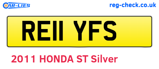 RE11YFS are the vehicle registration plates.