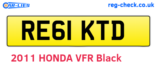 RE61KTD are the vehicle registration plates.