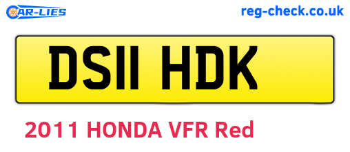 DS11HDK are the vehicle registration plates.