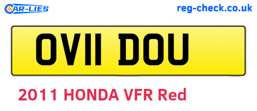 OV11DOU are the vehicle registration plates.