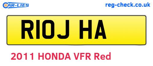 R10JHA are the vehicle registration plates.