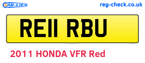 RE11RBU are the vehicle registration plates.