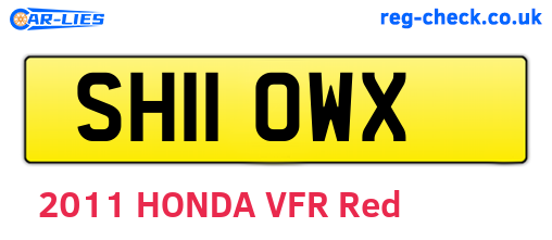 SH11OWX are the vehicle registration plates.