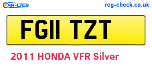 FG11TZT are the vehicle registration plates.