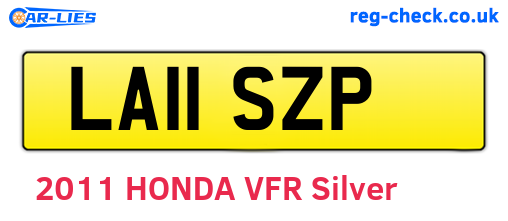 LA11SZP are the vehicle registration plates.