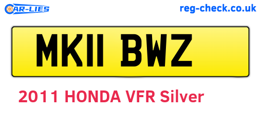 MK11BWZ are the vehicle registration plates.
