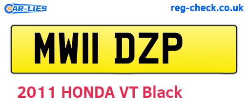 MW11DZP are the vehicle registration plates.