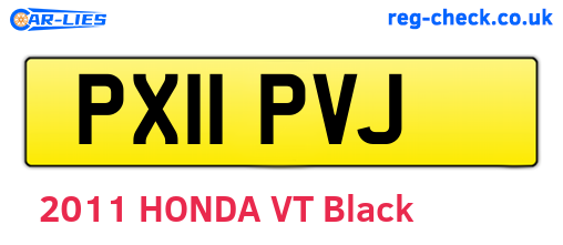 PX11PVJ are the vehicle registration plates.