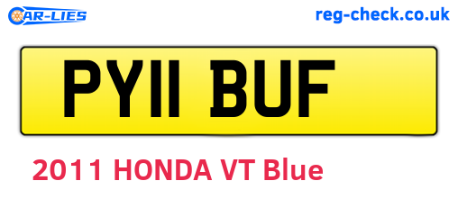 PY11BUF are the vehicle registration plates.