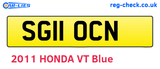 SG11OCN are the vehicle registration plates.