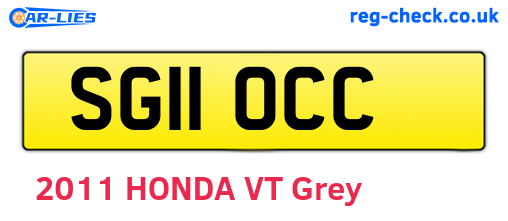 SG11OCC are the vehicle registration plates.