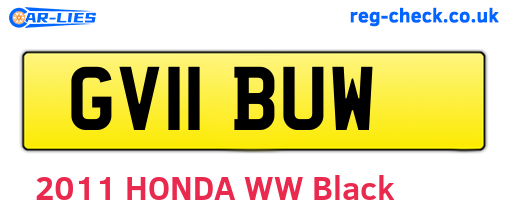 GV11BUW are the vehicle registration plates.