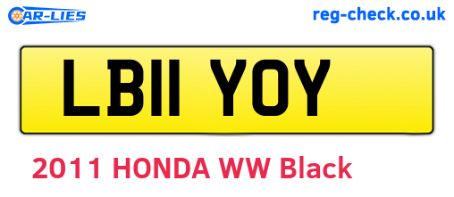LB11YOY are the vehicle registration plates.