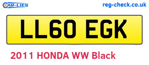LL60EGK are the vehicle registration plates.