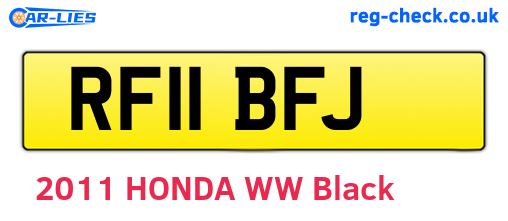 RF11BFJ are the vehicle registration plates.