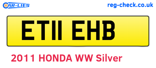 ET11EHB are the vehicle registration plates.