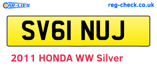 SV61NUJ are the vehicle registration plates.
