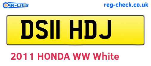 DS11HDJ are the vehicle registration plates.