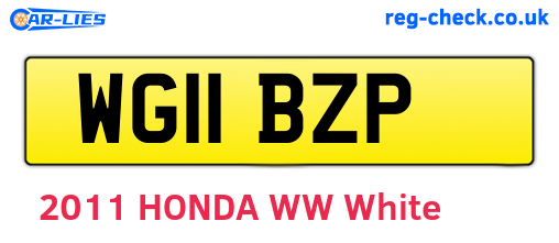 WG11BZP are the vehicle registration plates.