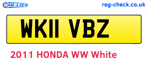 WK11VBZ are the vehicle registration plates.