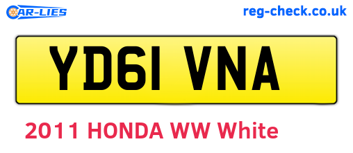 YD61VNA are the vehicle registration plates.