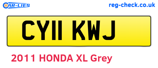 CY11KWJ are the vehicle registration plates.