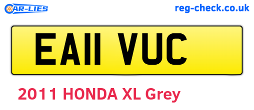 EA11VUC are the vehicle registration plates.