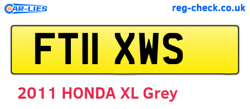 FT11XWS are the vehicle registration plates.