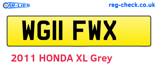 WG11FWX are the vehicle registration plates.
