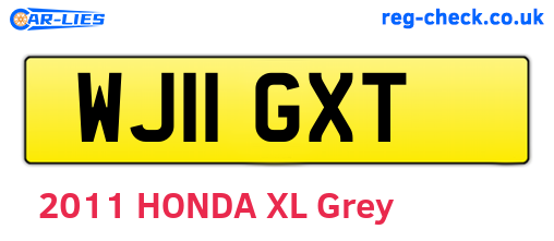 WJ11GXT are the vehicle registration plates.