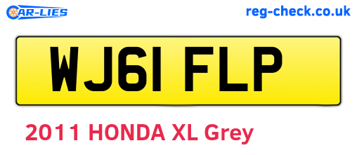 WJ61FLP are the vehicle registration plates.