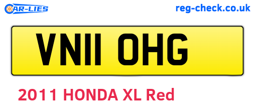 VN11OHG are the vehicle registration plates.