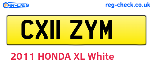 CX11ZYM are the vehicle registration plates.