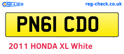 PN61CDO are the vehicle registration plates.