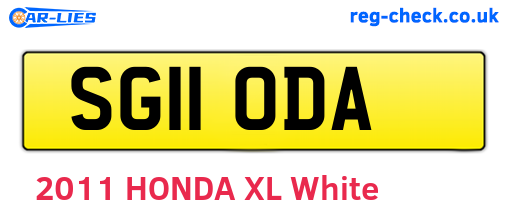 SG11ODA are the vehicle registration plates.