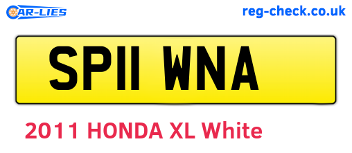 SP11WNA are the vehicle registration plates.